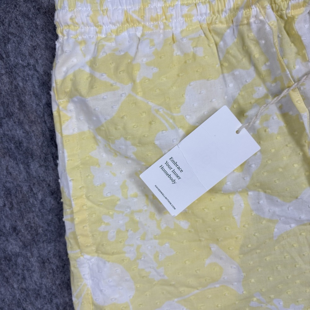 Haven Well‎ Within Shorts Women's Small Cotton Paisley Floral Yellow NWT - Picture 3 of 11